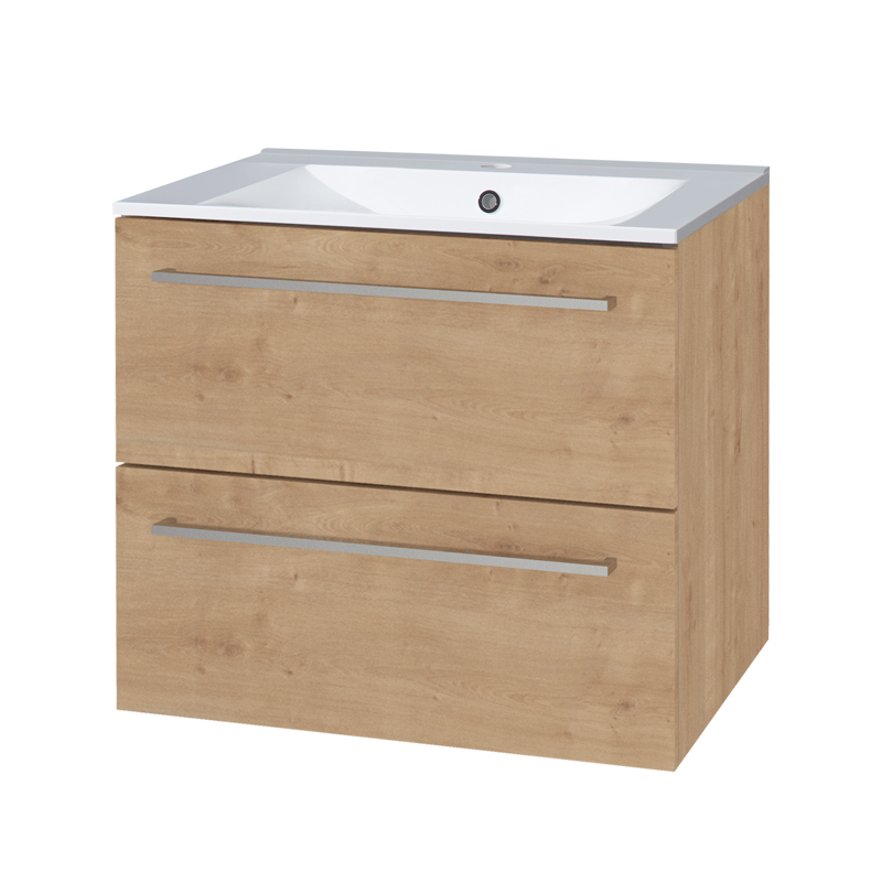 Mereo Bino, koupelnová skříňka s keramickým umyvadlem 61 cm, dub Arlington (CN620)