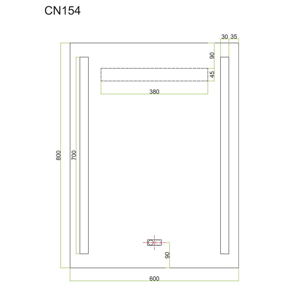 Mereo Zrcadlo 60x80 cm s LED osvětlením a odmlžováním