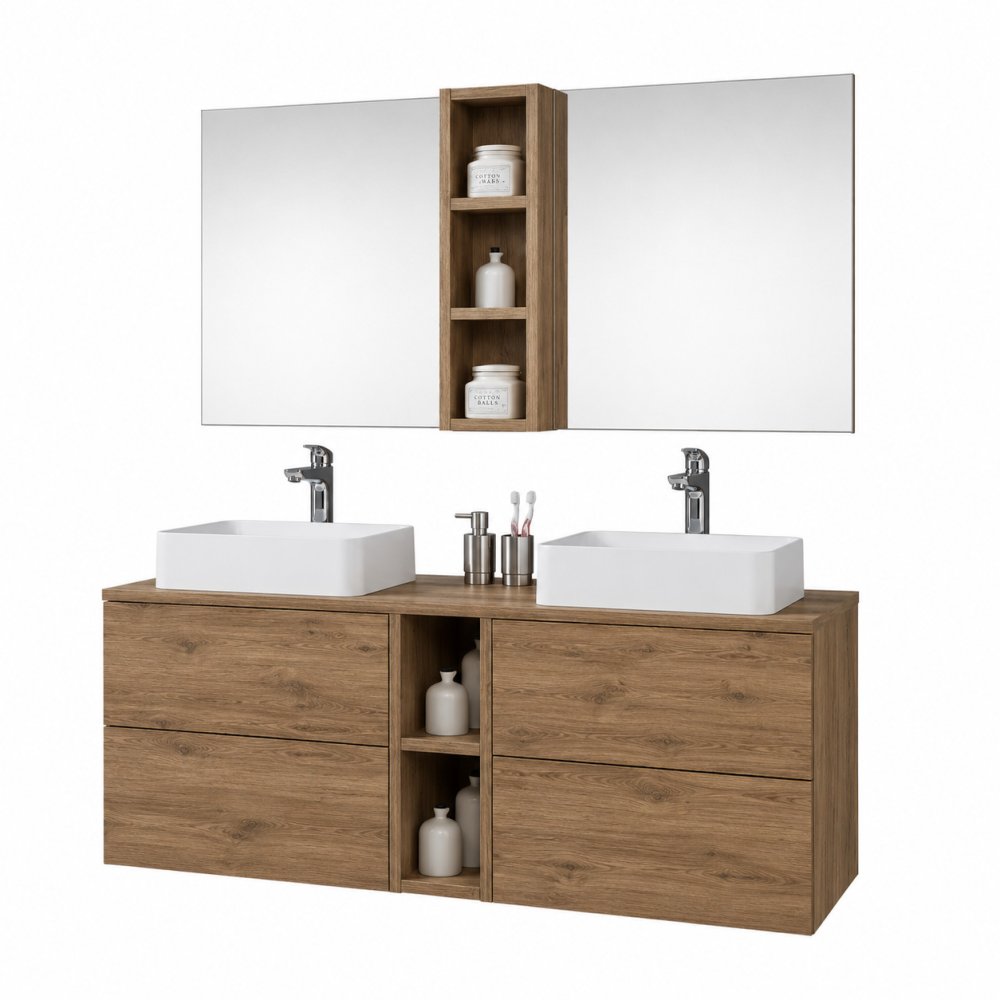Mereo Aira, koupelnová skříňka 60 cm, dub Halifax (CN740SN)