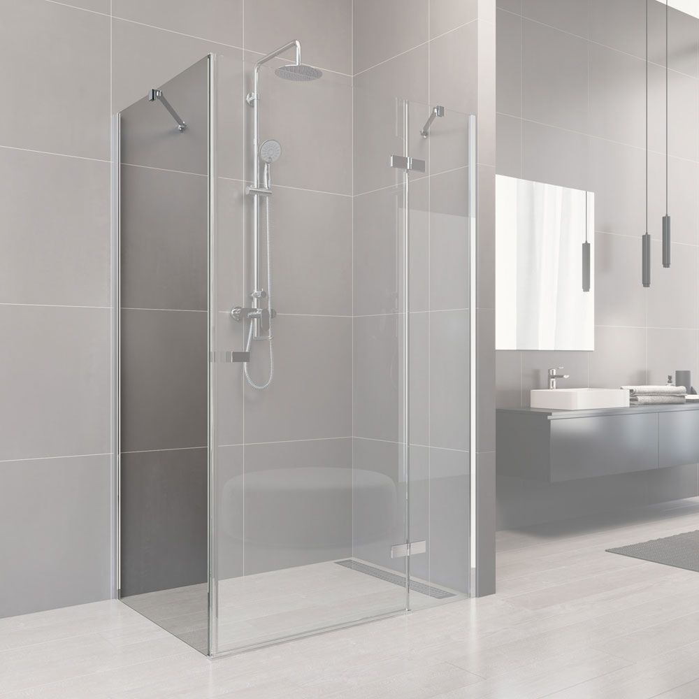 MEREO Pevný díl, Novea, 116 cm, chrom ALU, sklo Čiré, L/P provedení (CK10403Z)