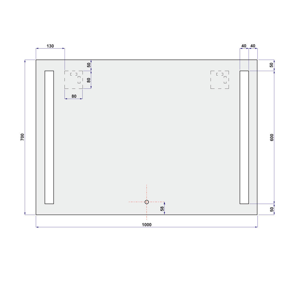 Mereo Zrcadlo 100x70 cm s LED osvětlením
