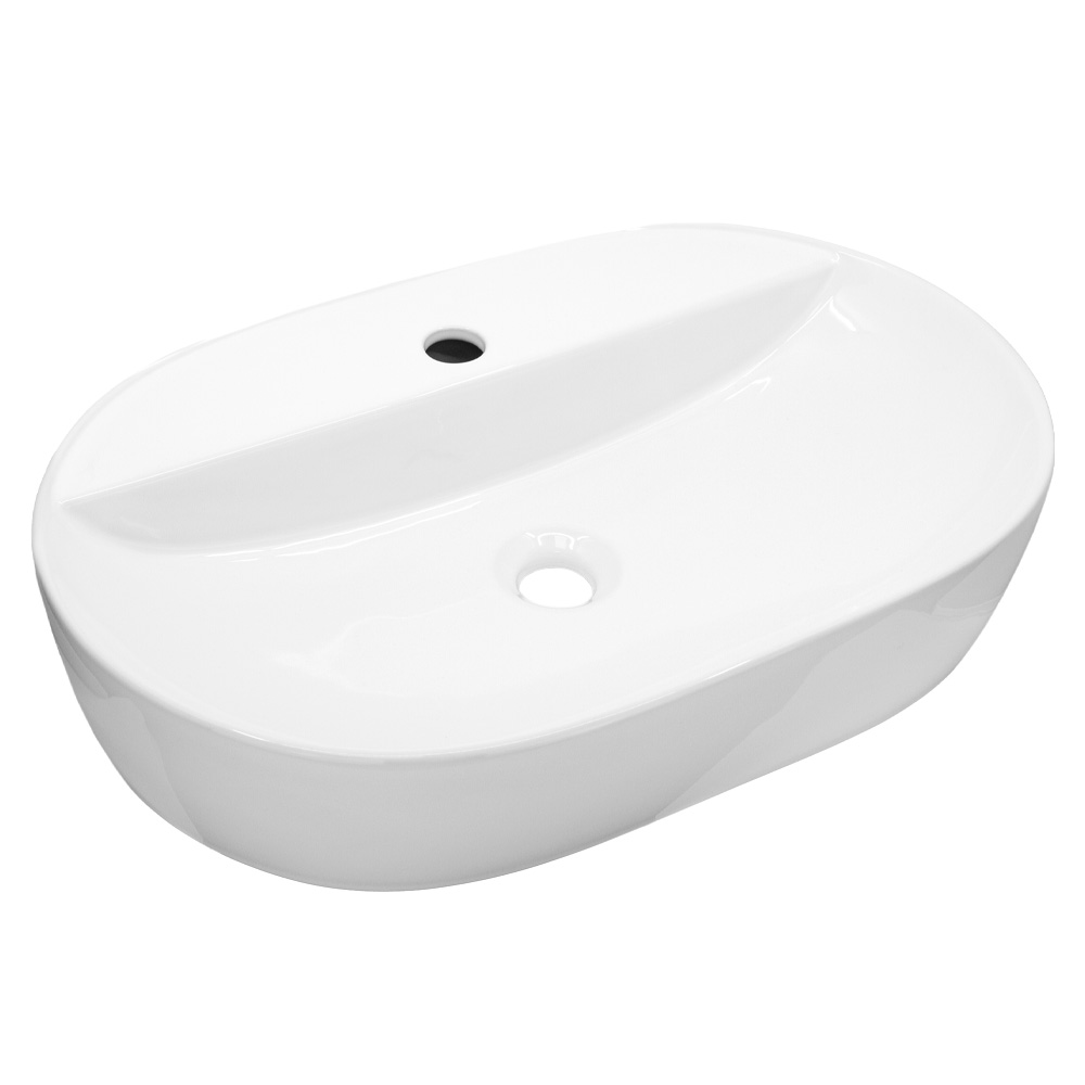 Mereo Umyvadlo na desku bez přepadu, 610x400x120 mm, keramické