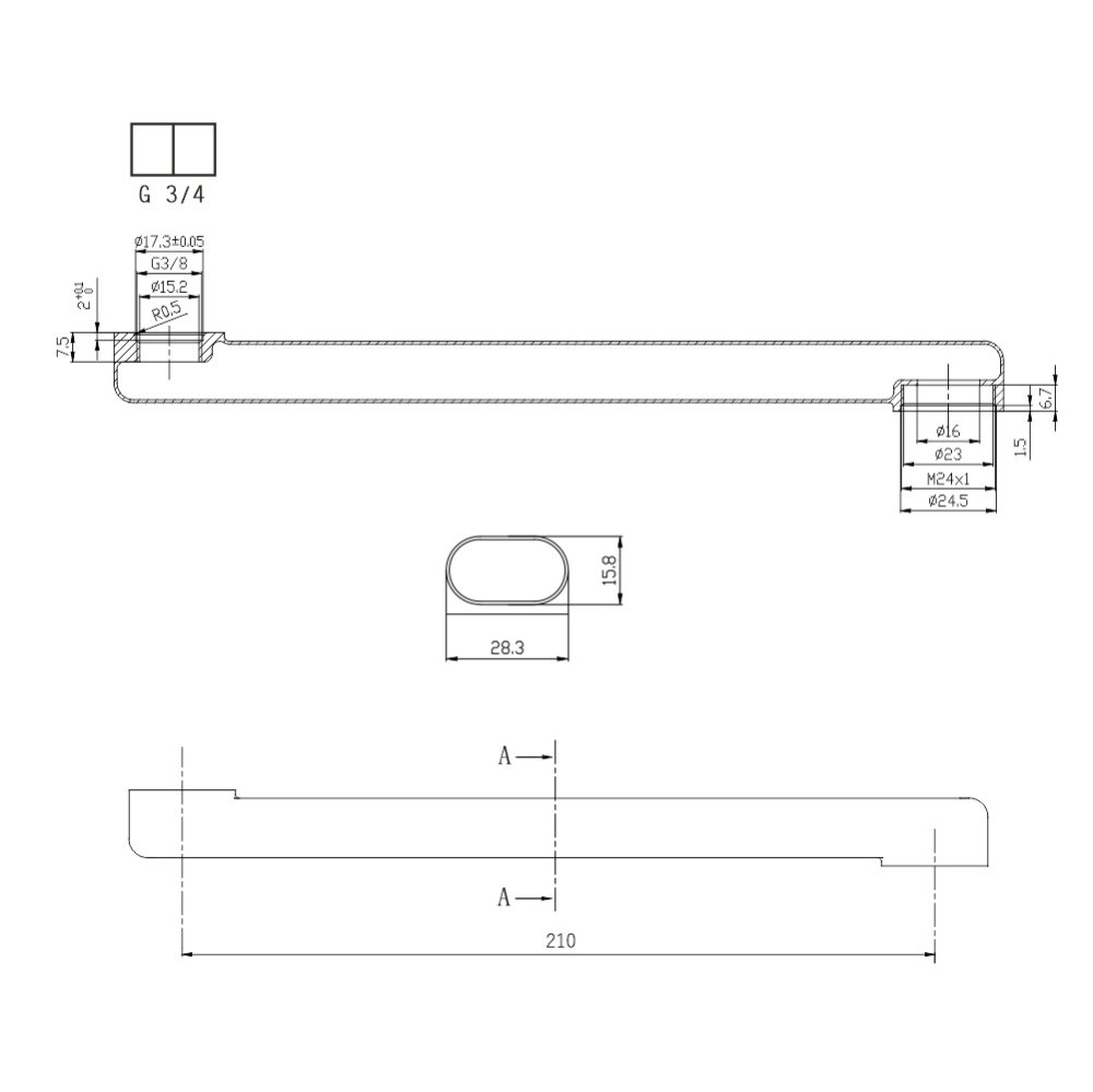 MEREO Ramínko ploché rovné, 21cm (CB103A)
