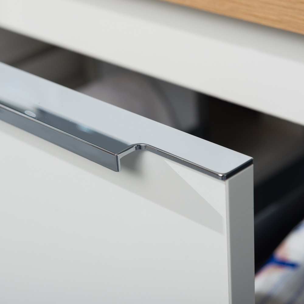 MEREO Mailo, koupelnová skříňka s umyvadlem z litého mramoru 61 cm, bílá, chrom madlo (CN510M)