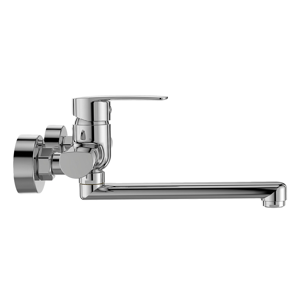 Mereo Dřezová nástěnná baterie, Pego, 150 mm, s ramínkem plochým rovným 160 mm, chrom (CB30202P)