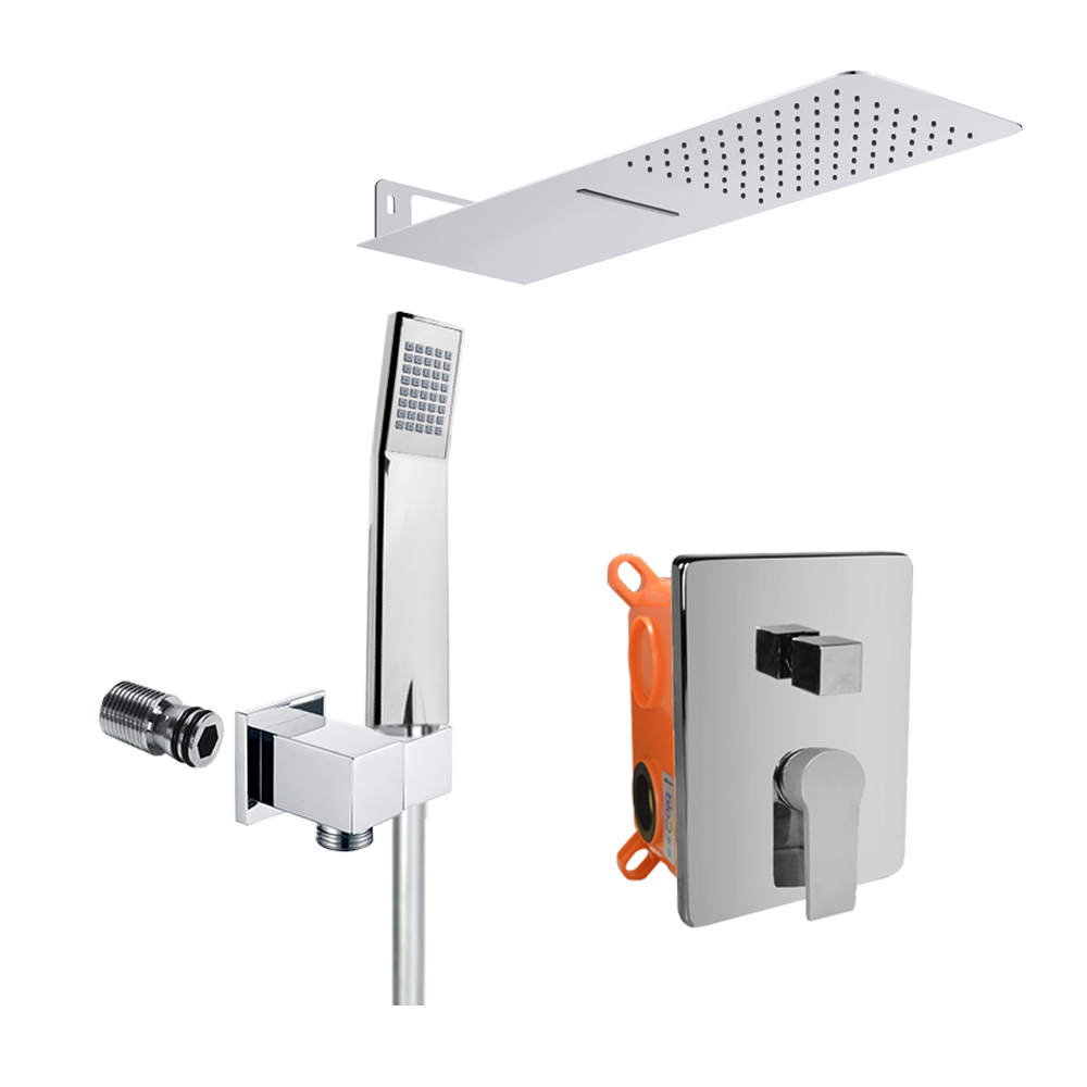 Mereo Sprchová sada s  podomítkovou  baterií - 3-cestná - hranatý kryt