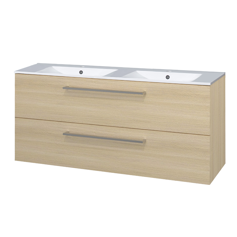 MEREO Bino, koupelnová skříňka s keramickým umyvadlem 121 cm, dub Sand Barbera (CN633)