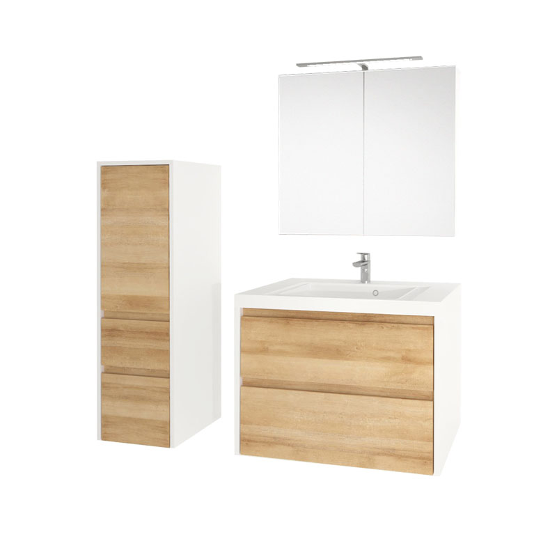 MEREO Opto, koupelnová skříňka 101 cm, bílá/dub Riviera (CN932S)