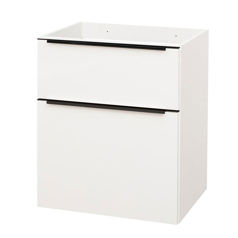 MEREO Mailo, koupelnová skříňka 61 cm, bílá, černé madlo (CN510SB)