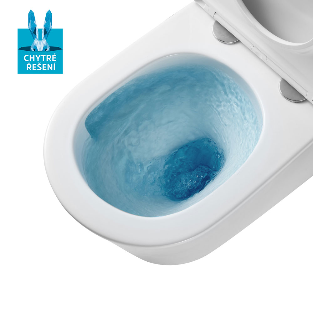 Mereo WC závěsné kapotované, Smart Flush RIMLESS, 365x375x540, keramické, vč. sedátka CSS125