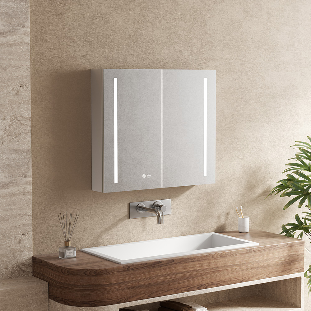 Mereo Siena, koupelnová galerka 80 cm, zrcadlová skříňka, stříbrná