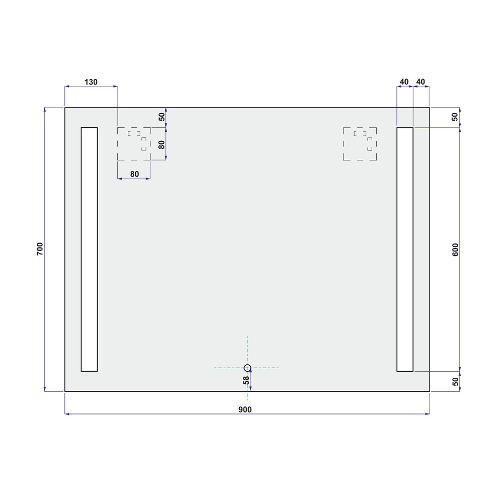 MEREO Zrcadlo 90x70 cm s LED osvětlením (CN701)