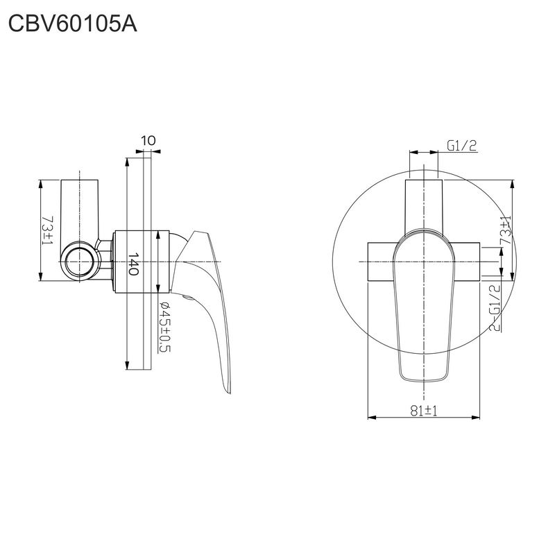 MEREO Sprchová podomítková baterie bez přepínače, Eve, Mbox, kulatý kryt, chrom (CBV60105A)