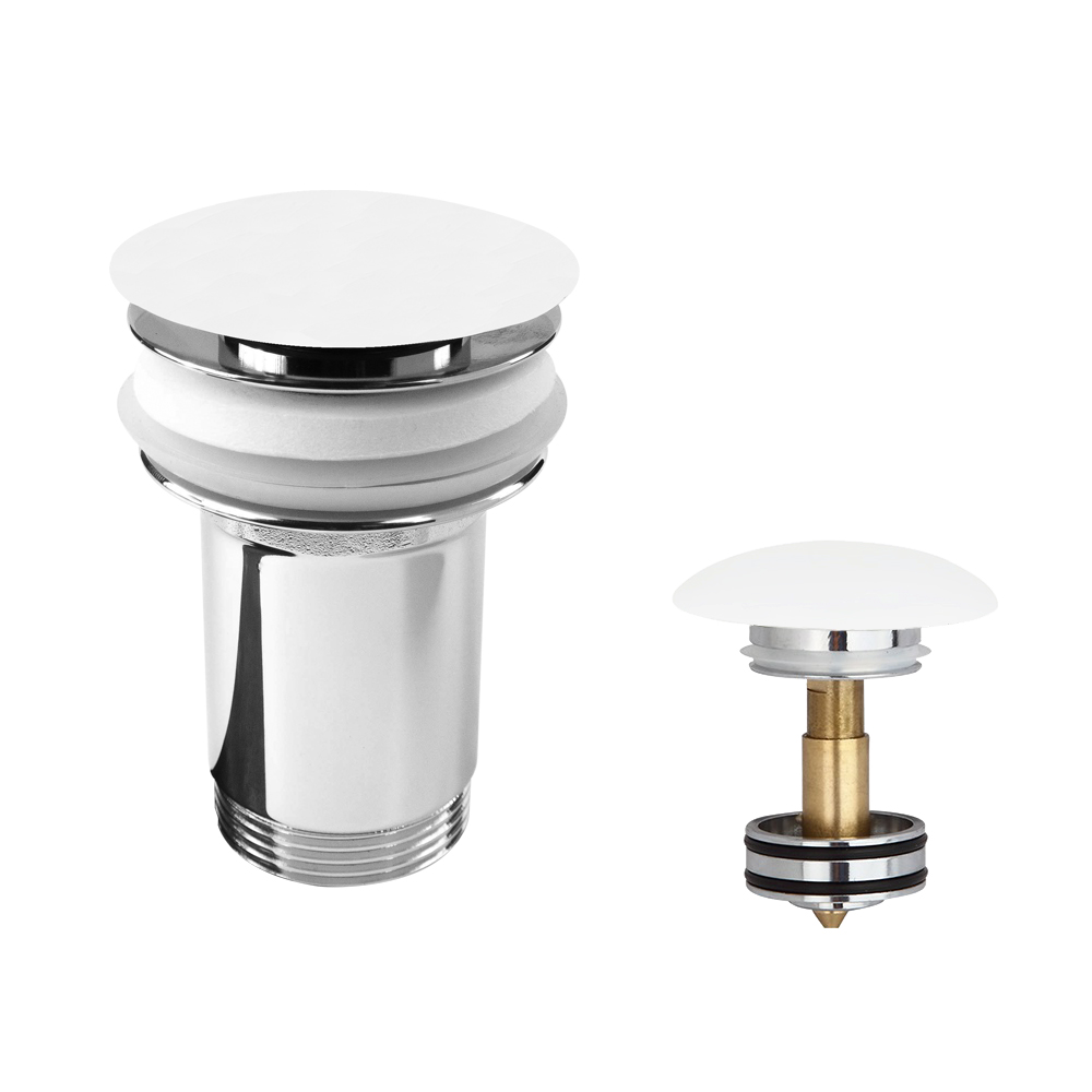 MEREO Výpusť uzavírací CLIC-CLAC, celokovová s přepadem, pochromovaná mosaz, ø  5/4", vytahovací (CH03VB)