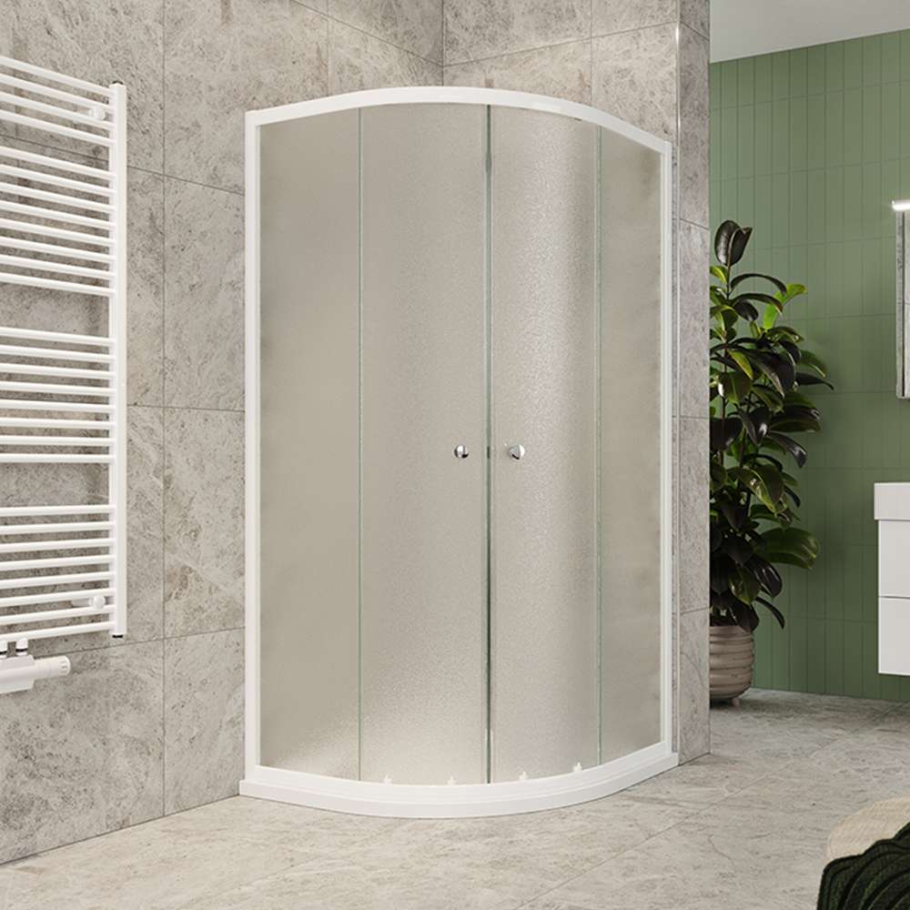 Mereo Sprchový kout, Kora Lite, čtvrtkruh, 90 cm, R550, bílý ALU, sklo Grape