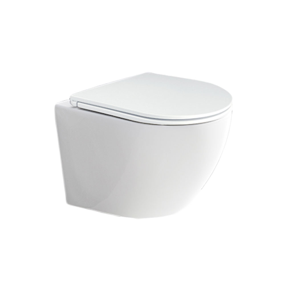 Mereo WC set - Rimless WC oblé, modul pro sádrokarton, bílé hranaté tlačítko