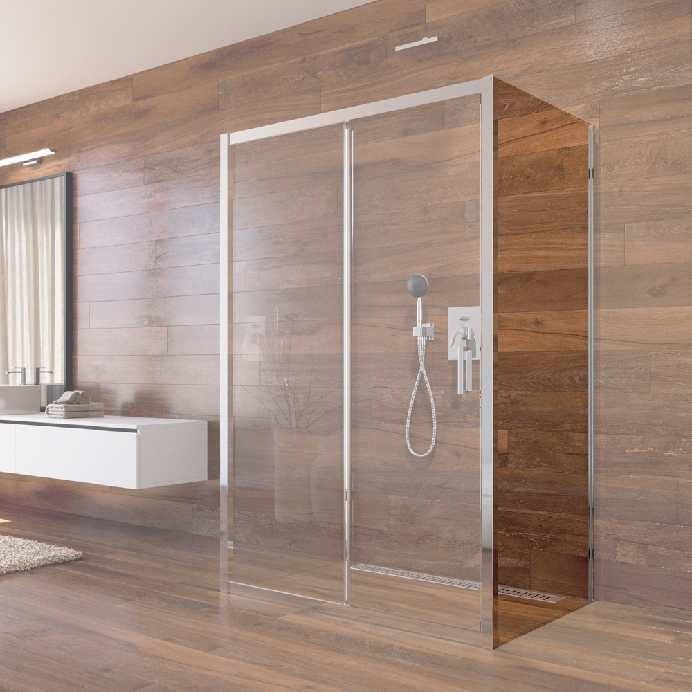 MEREO Lima pevný díl k pivotovým a dvoudílným zasunovacím dveřím, 100x190 cm, sklo Point (CK10302K)