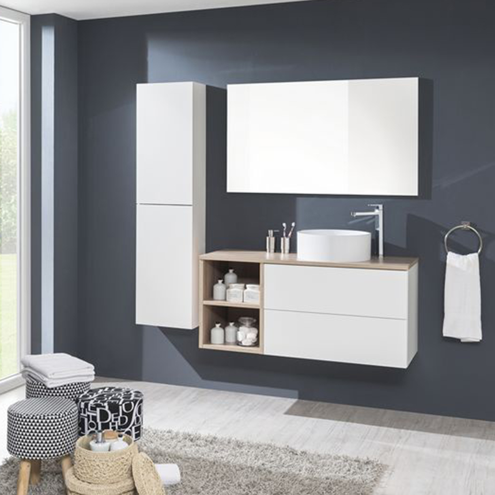 Mereo Aira, koupelnová skříňka 170 cm vysoká, levé otevírání, dub Halifax
