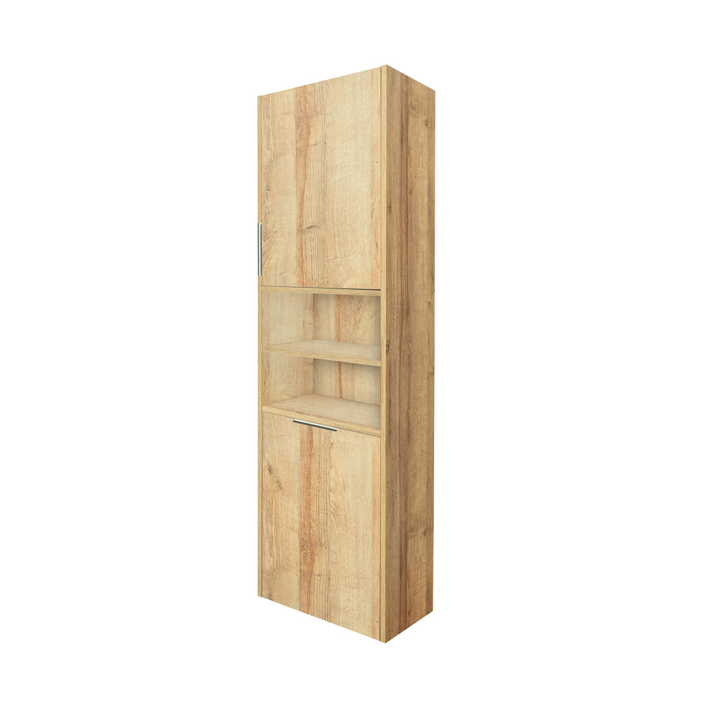 MEREO Vigo, koupelnová skříňka vysoká s košem, 180 cm, dub Riviera (CN333)