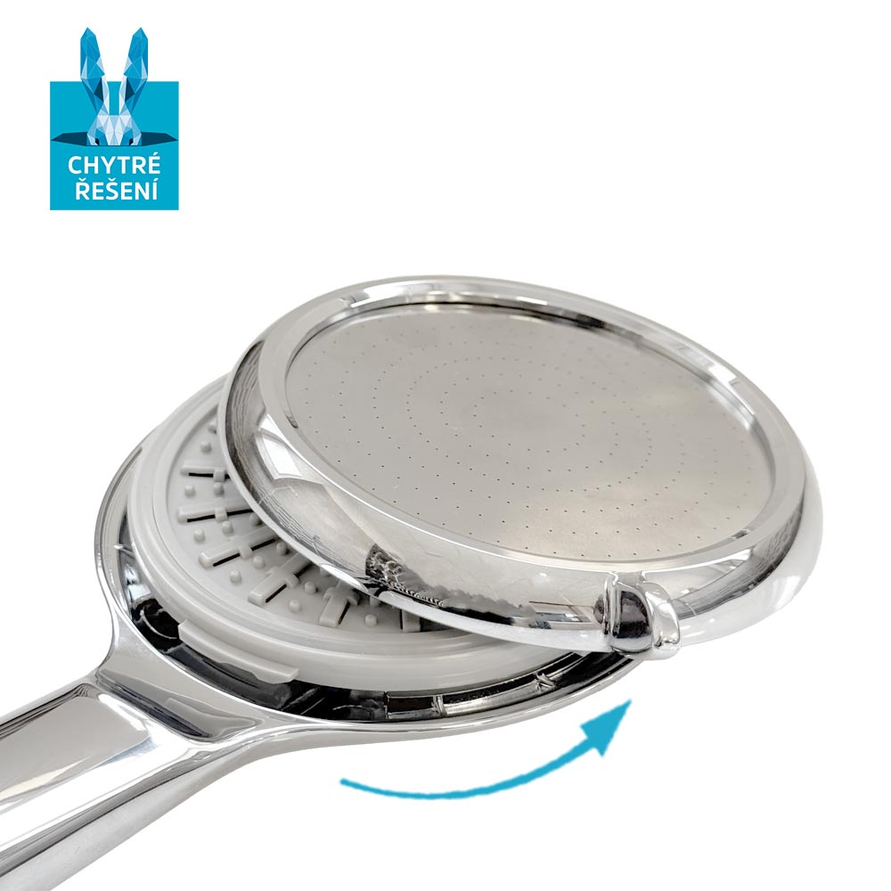 Mereo Termostatická  vanová baterie s  talířovou kulatou slim sprchou, nerez