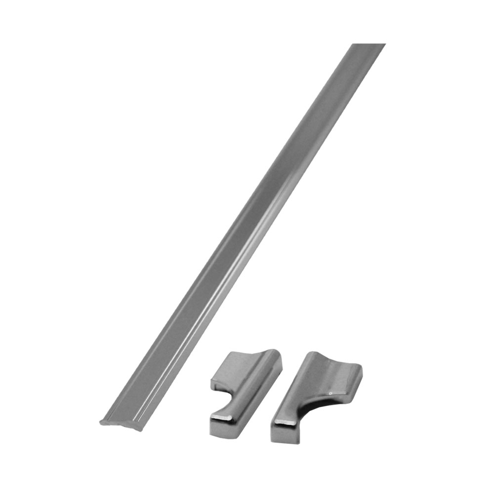 MEREO Spodní ALU prahová lišta pro lítací dveře 120cm, vč. 2 ks koncovek (CKND251L)