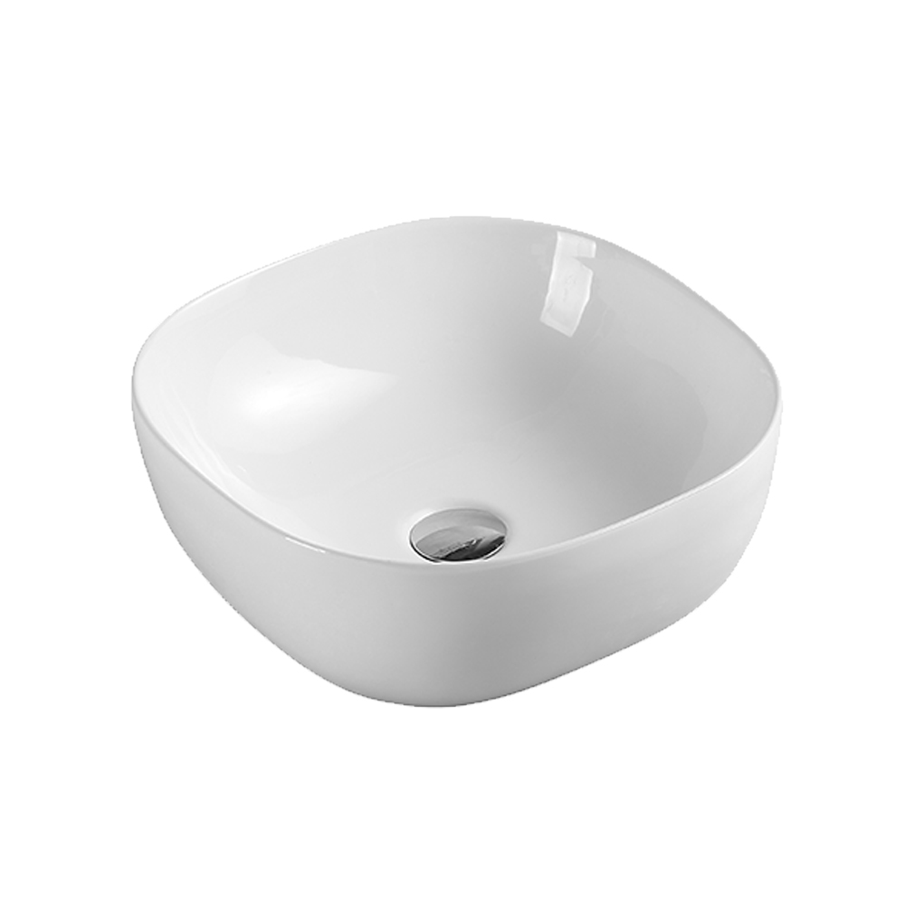 Mereo Umyvadlo na desku bez přepadu, 410x410x150 mm, čtvercové, keramické - pro zaslání na paletě