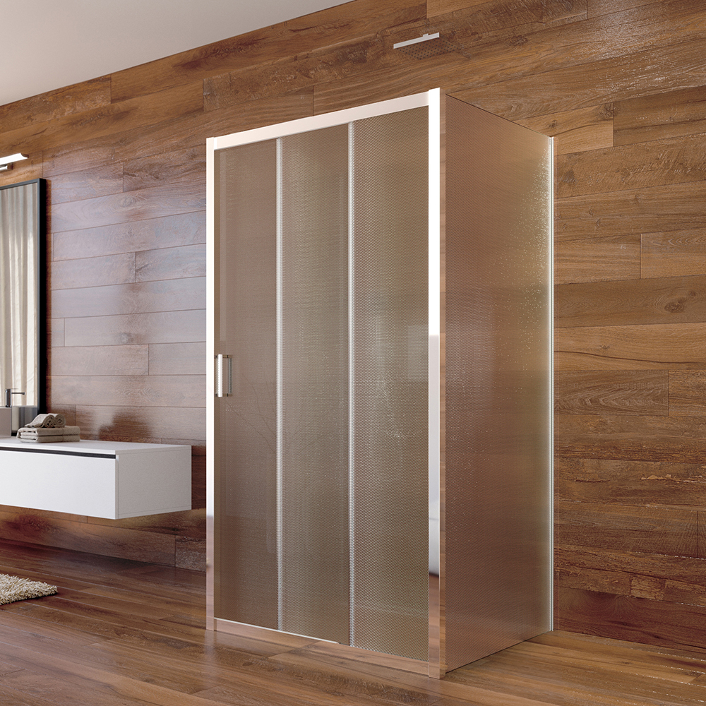 Mereo Sprchový kout, LIMA, čtverec, 80x80x80x190 cm, chrom ALU, sklo Point