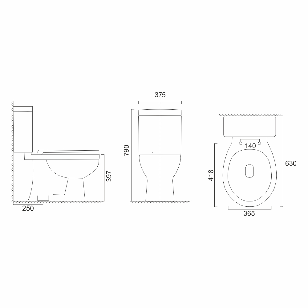 Mereo WC kombi, RIMLESS, spodní odpad s armaturou
