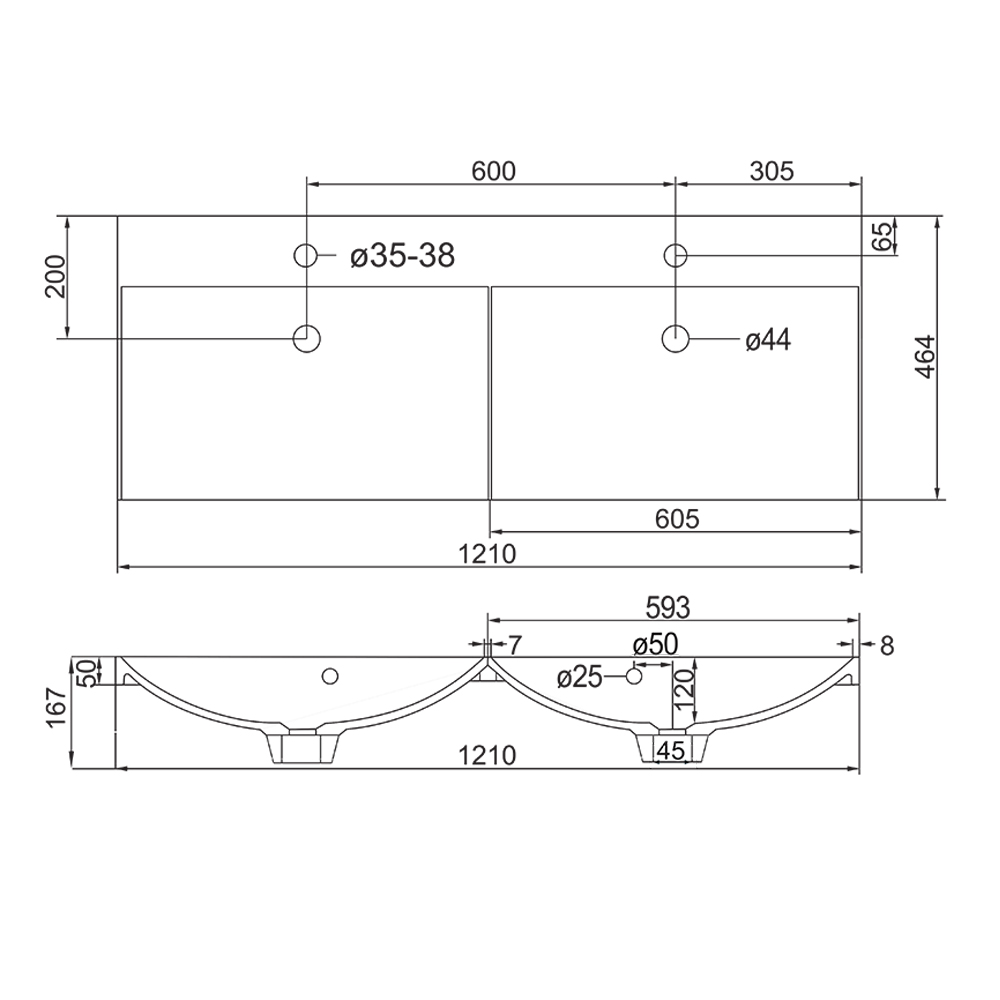 MEREO Mailo, koupelnová skříňka s umyvadlem z litého mramoru 121 cm, antracit, chrom madlo (CN533M)