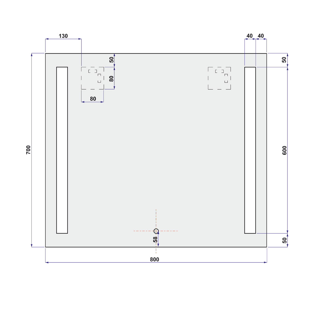 Mereo Zrcadlo 80x70 cm s LED osvětlením