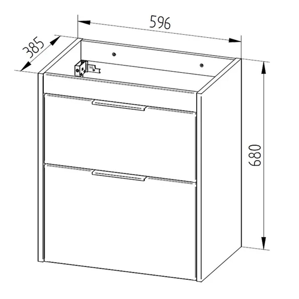 MEREO Vigo, koupelnová skříňka s keramickým umyvadlem 61 cm, bílá (CN311)