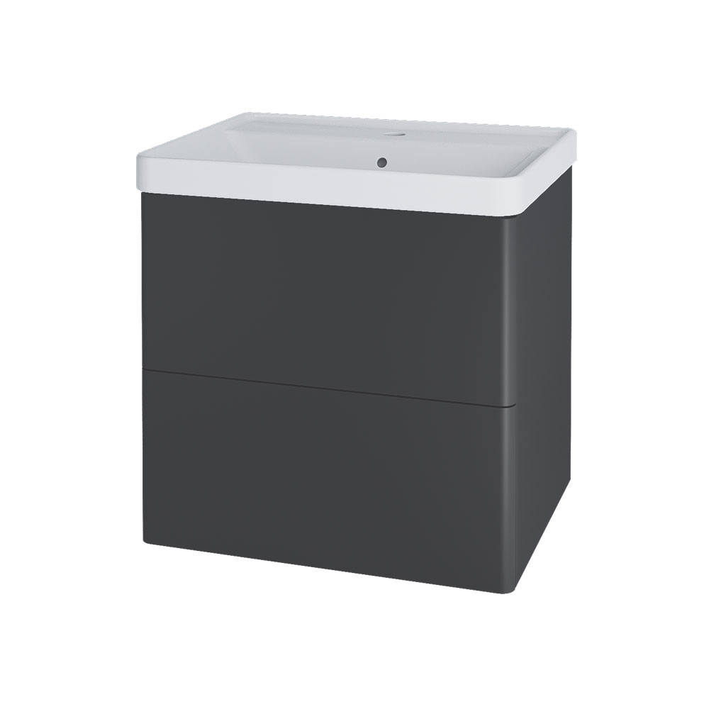 MEREO Siena, koupelnová skříňka s keramickým umyvadlem 61 cm, antracit mat (CN430)