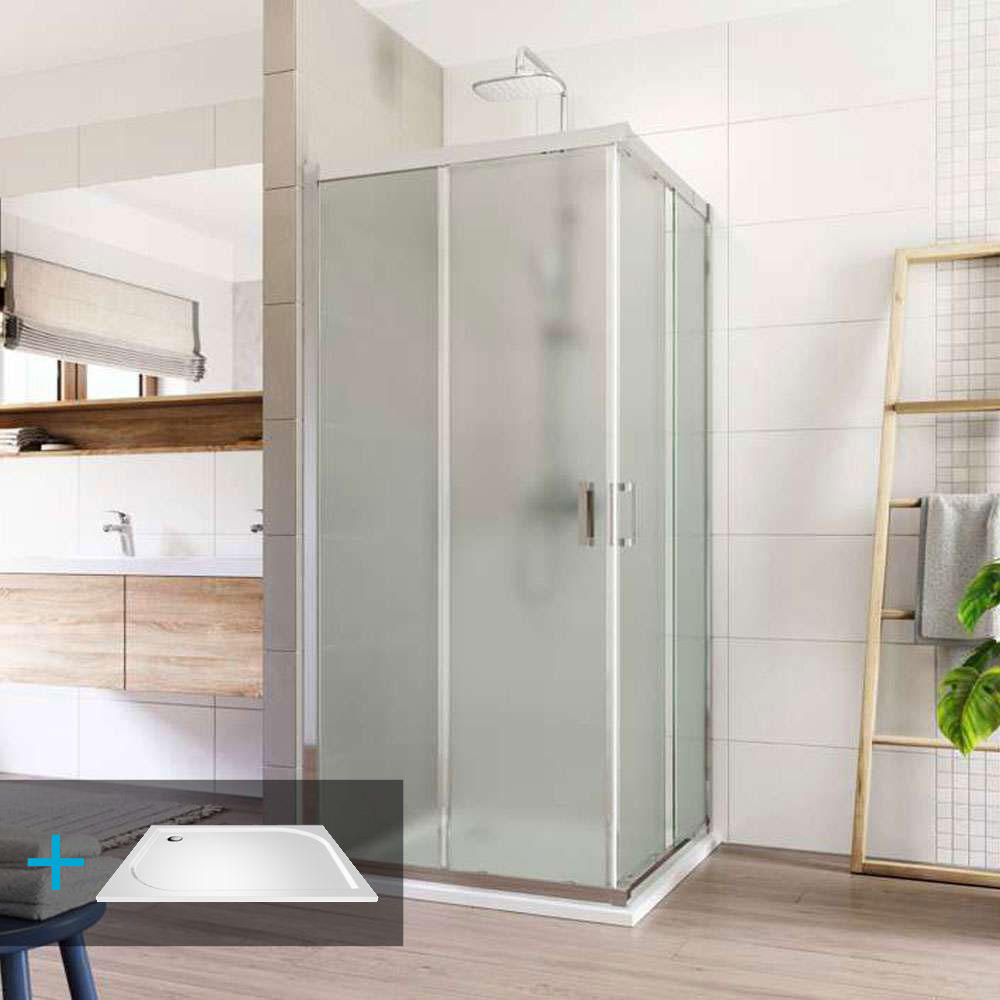 Mereo Sprchový kout, LIMA, čtverec, 90 cm, chrom ALU, sklo Point, vanička litý mramor