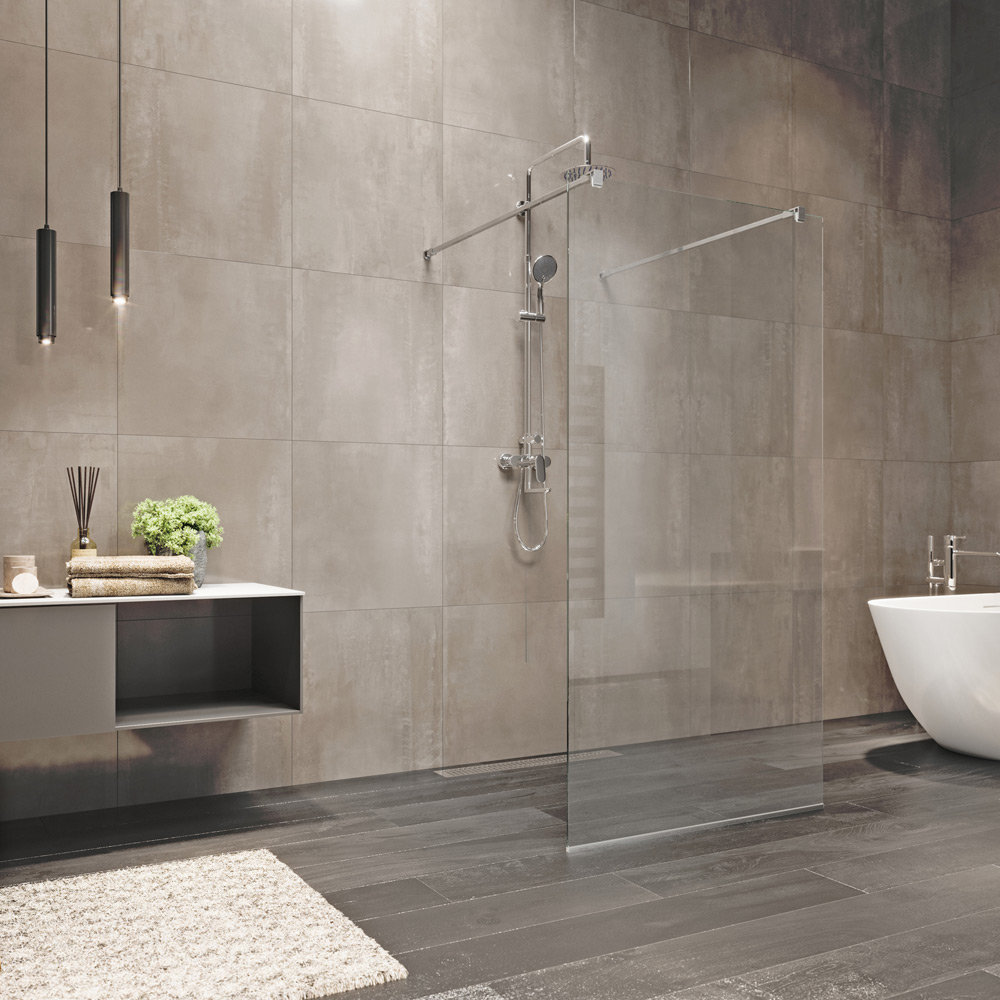 Mereo Sprchová stěna WALK IN, Novea, 80 x 200 cm, chrom ALU, sklo Čiré