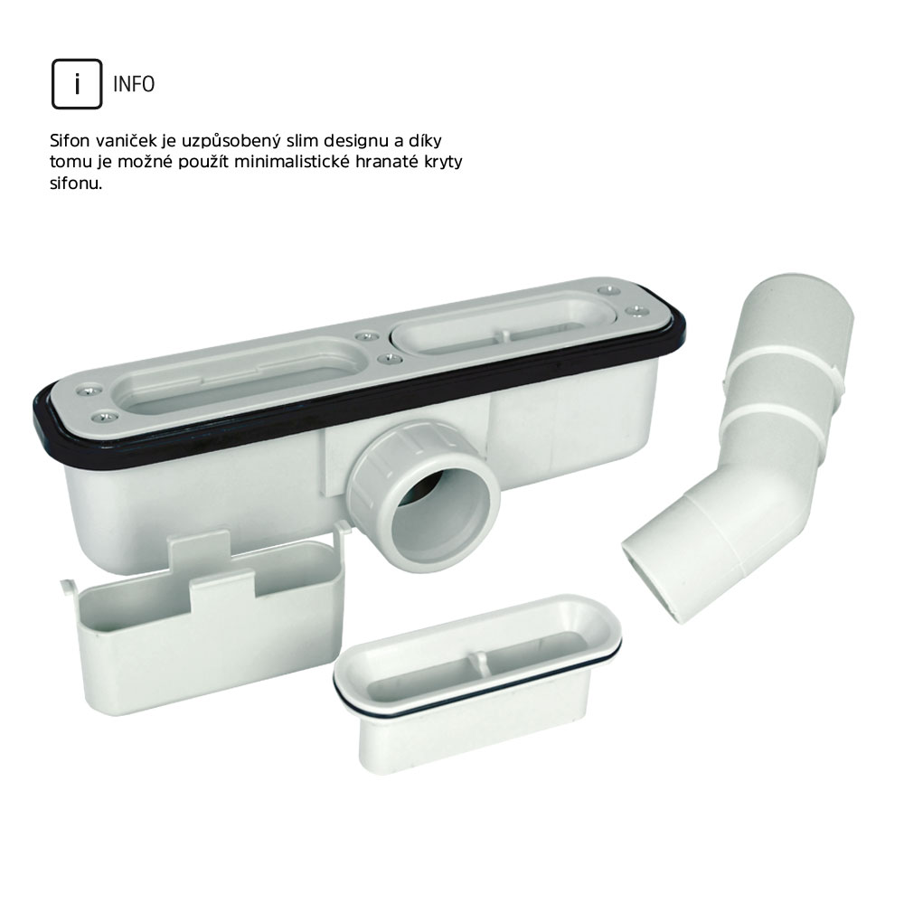 MEREO Čtvercová sprchová vanička s hranatým krytem sif., 90x90x3 cm, vč. sif., bez nožiček, litý mramor (CV35KS)