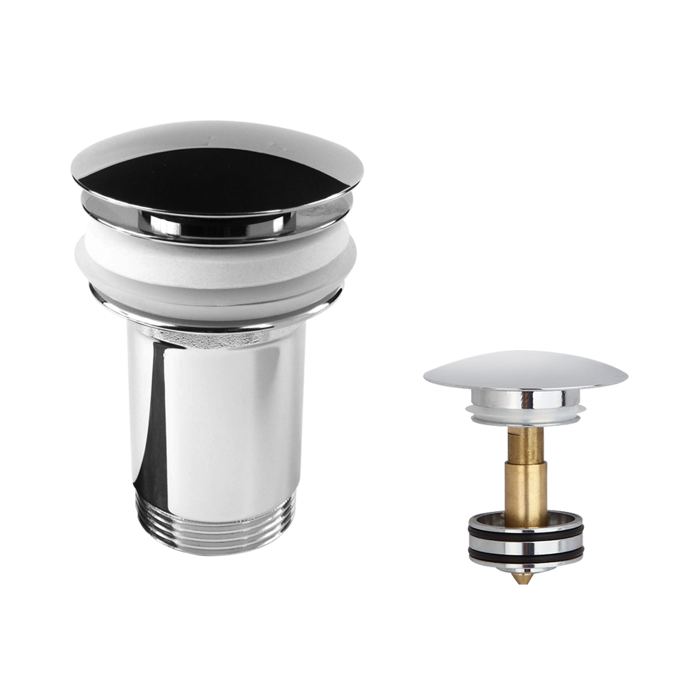 MEREO Výpusť uzavírací se sítkem CLIC-CLAC ø  5/4" celokovová chromovaná s přepadem, vytahovací (CH03VS)