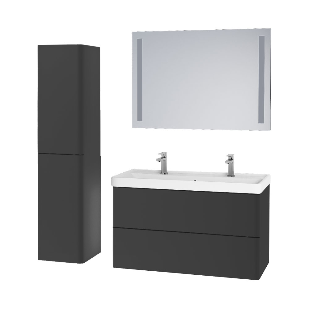 Mereo Siena, koupelnová skříňka 155 cm vysoká, L/P, antracit mat