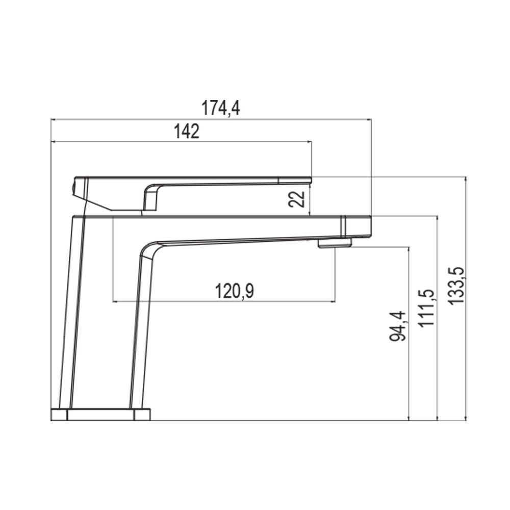 Mereo Umyvadlová stojánková baterie, Mada,  s clic-clac CH02, chrom
