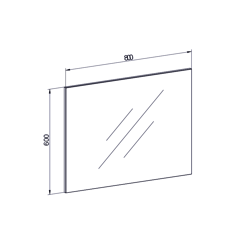 Mereo Zrcadlo 60x80x2 cm