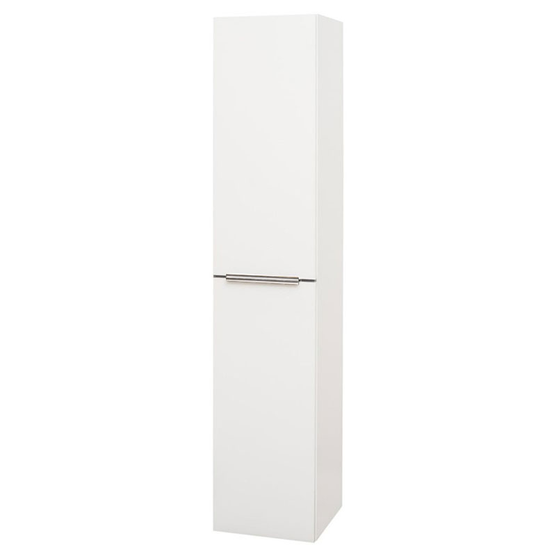 Mereo Mailo, koupelnová skříňka vysoká 170 cm, bílá, chrom madlo