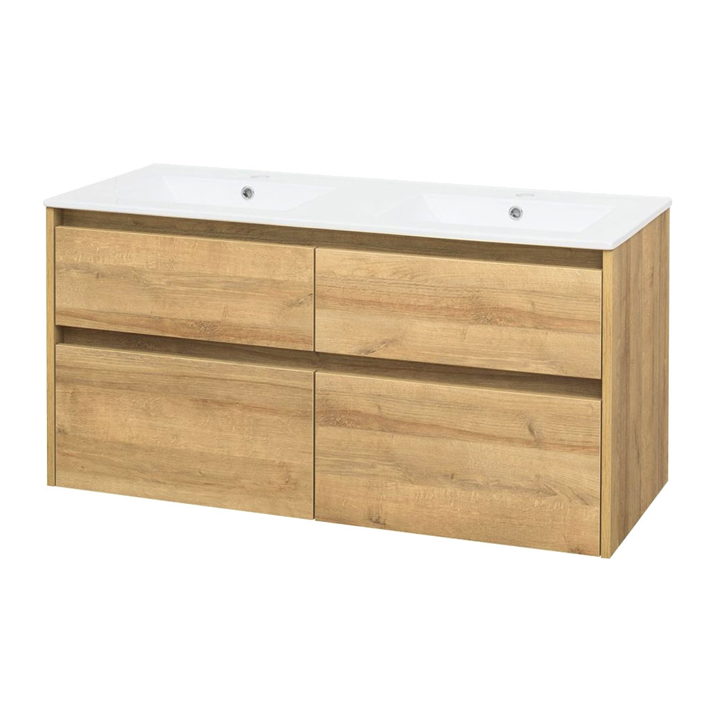 MEREO Opto, koupelnová skříňka s keramickým umyvadlem 121 cm, dub Riviera (CN923)