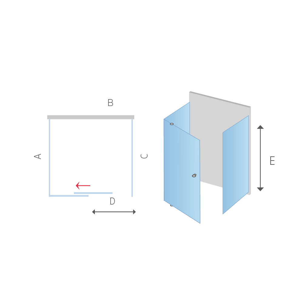 Mereo Sprchový kout LIMA, čtverec,pivot. dveře, 2xboční stěna, 100x100x100x190cm, chrom ALU, sklo Čiré 6mm