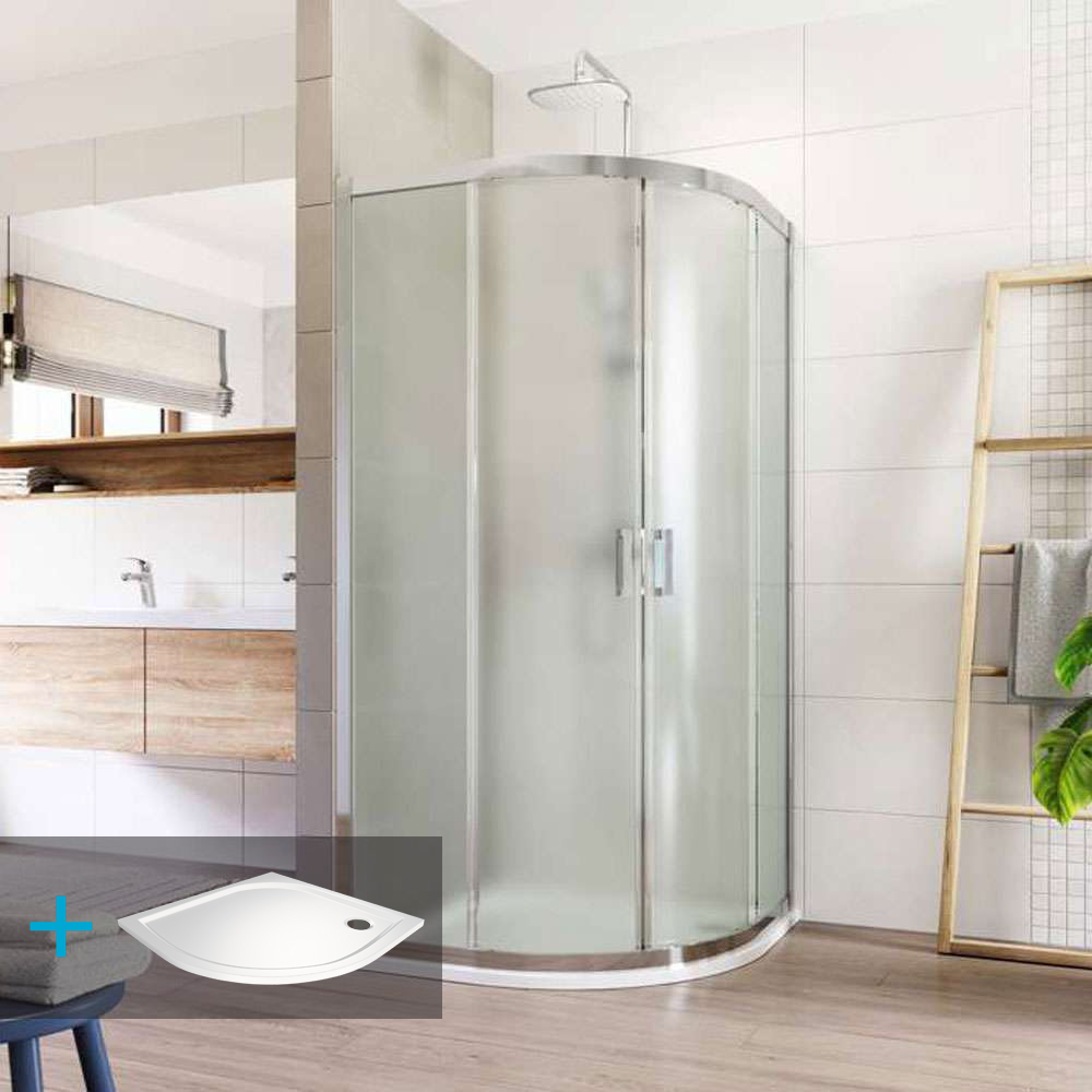 Mereo Sprchový kout, Lima, čtvrtkruh, 90x90x190 cm, R 550, chrom ALU, sklo Point, vanička litý mramor