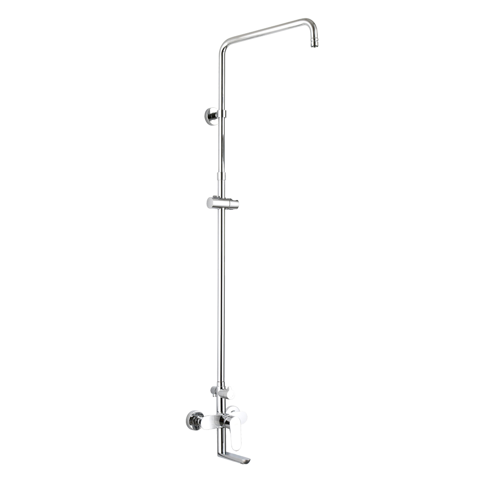 MEREO Nástěnná baterie Viana 150mm s otoč. ramínkem a tyčí pro ruční a talířovou sprchu, bez příslušenství (CBE60101S)