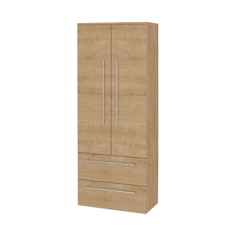 Mereo Bino, koupelnová skříňka vysoká, dvojitá 163 cm, dub Arlington