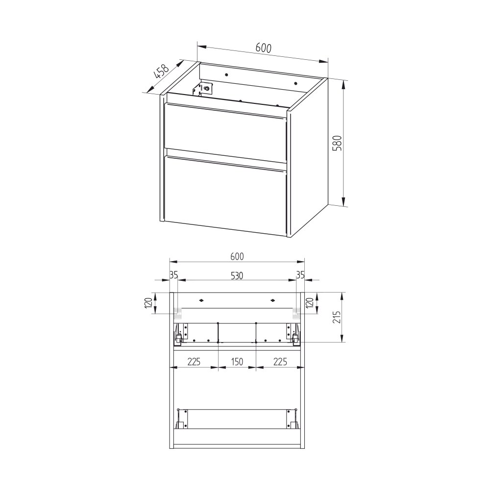 Mereo Opto, koupelnová skříňka 60 cm, dub Riviera (CN920SN)