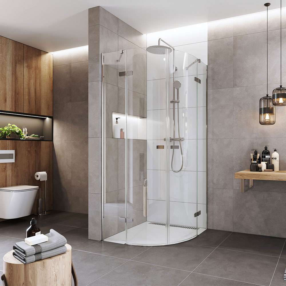 MEREO Sprchový kout, Novea, R 550, 90x90x200 cm, pantový, chrom ALU, sklo čiré 6 mm, EC (CK70101Z)