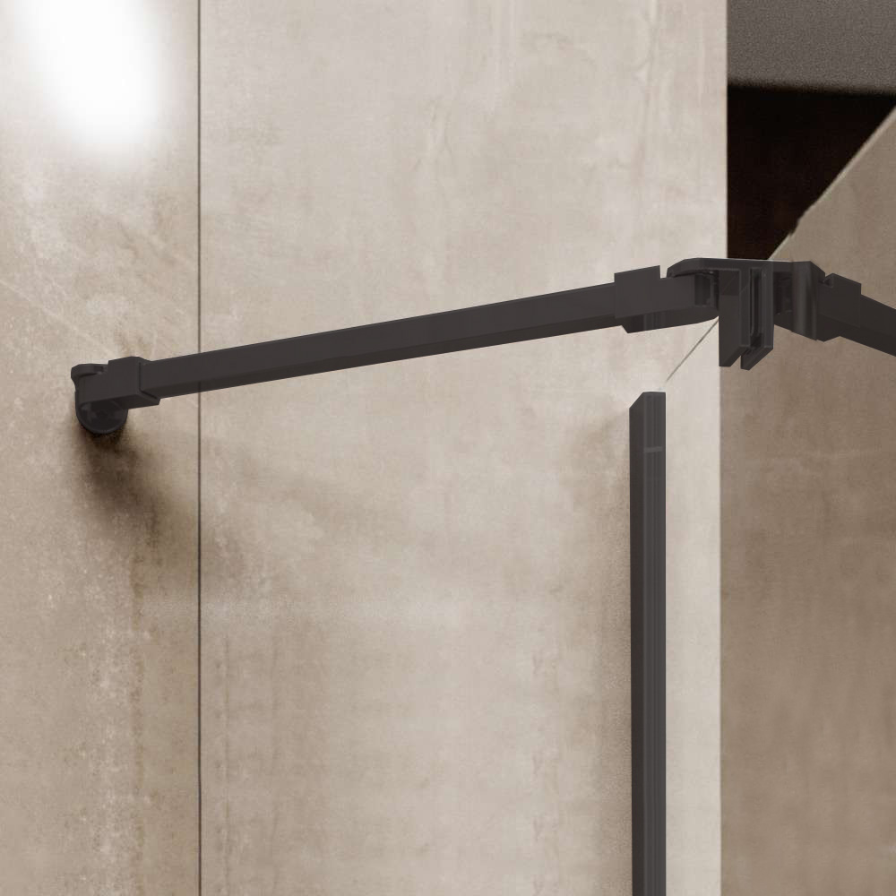 Mereo Sprchová stěna WALK IN, Novea, 70 x 200 cm, Black ALU, sklo Čiré